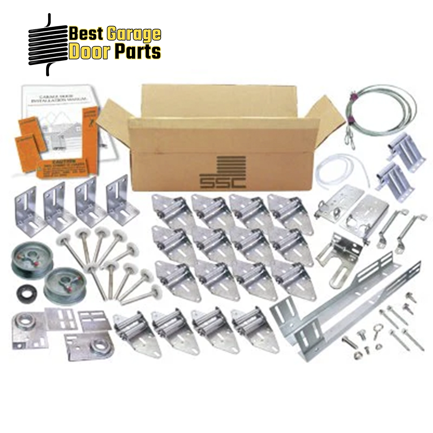 Residential Hardware Box — Garage Double Wide Door Torsion Kit (For 7’ & 8’ High Doors)